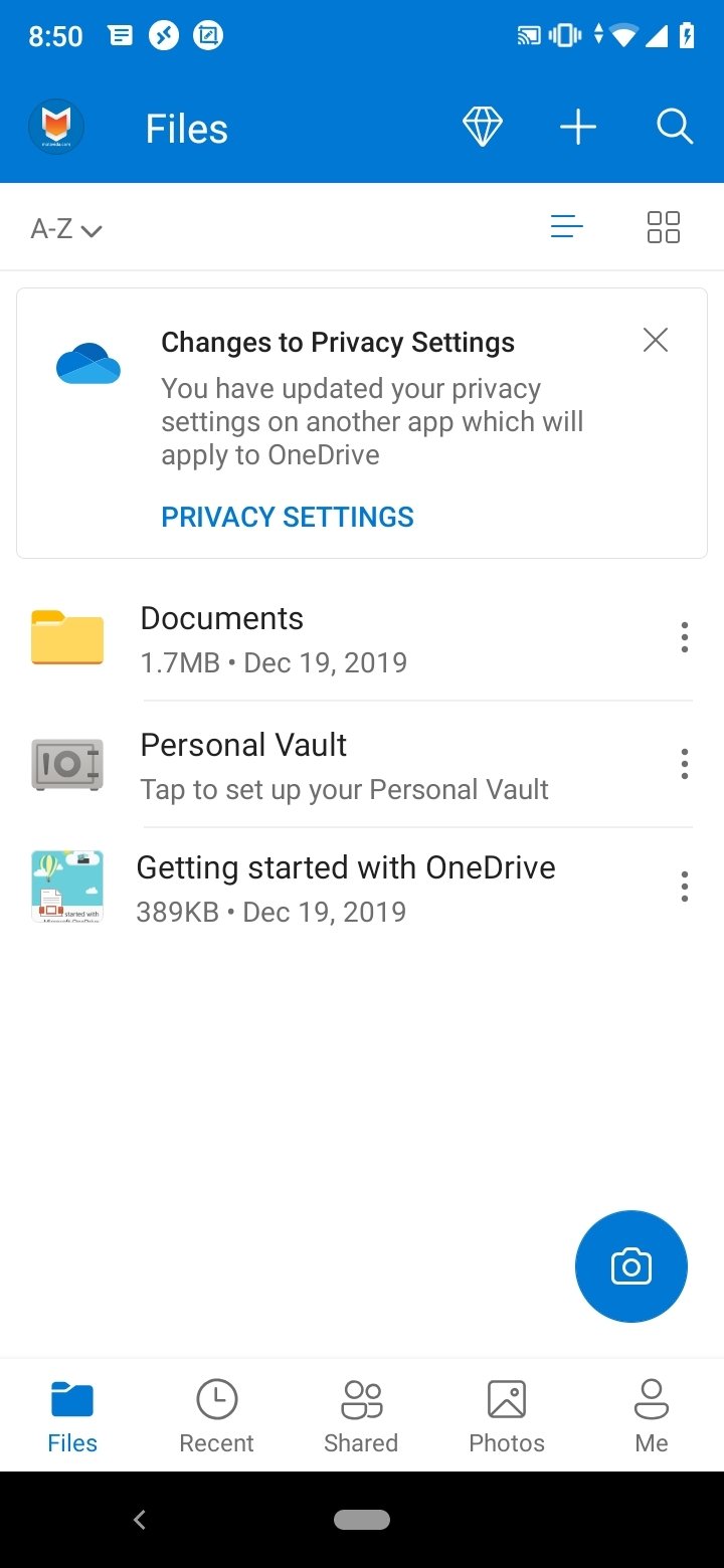 android downloads onedrive