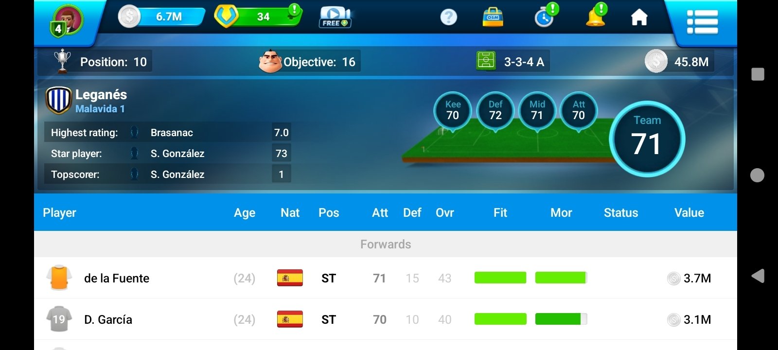 Jogue OSM Treinadores de Futebol Online, um jogo de Futebol