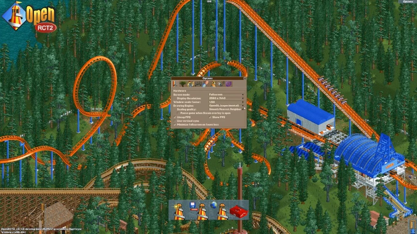 The RollerCoaster Tycoon 2 open source game engine 'OpenRCT2' v0.2.4 is out