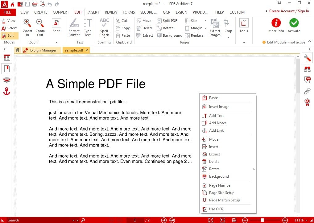 pdf architect 2 activation key