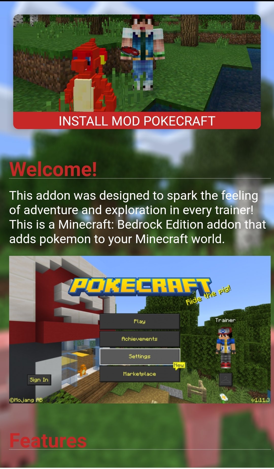 Pokecraft 2.1 - Скачать для Android APK бесплатно