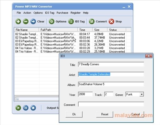 converting a wav file to mp3 for download