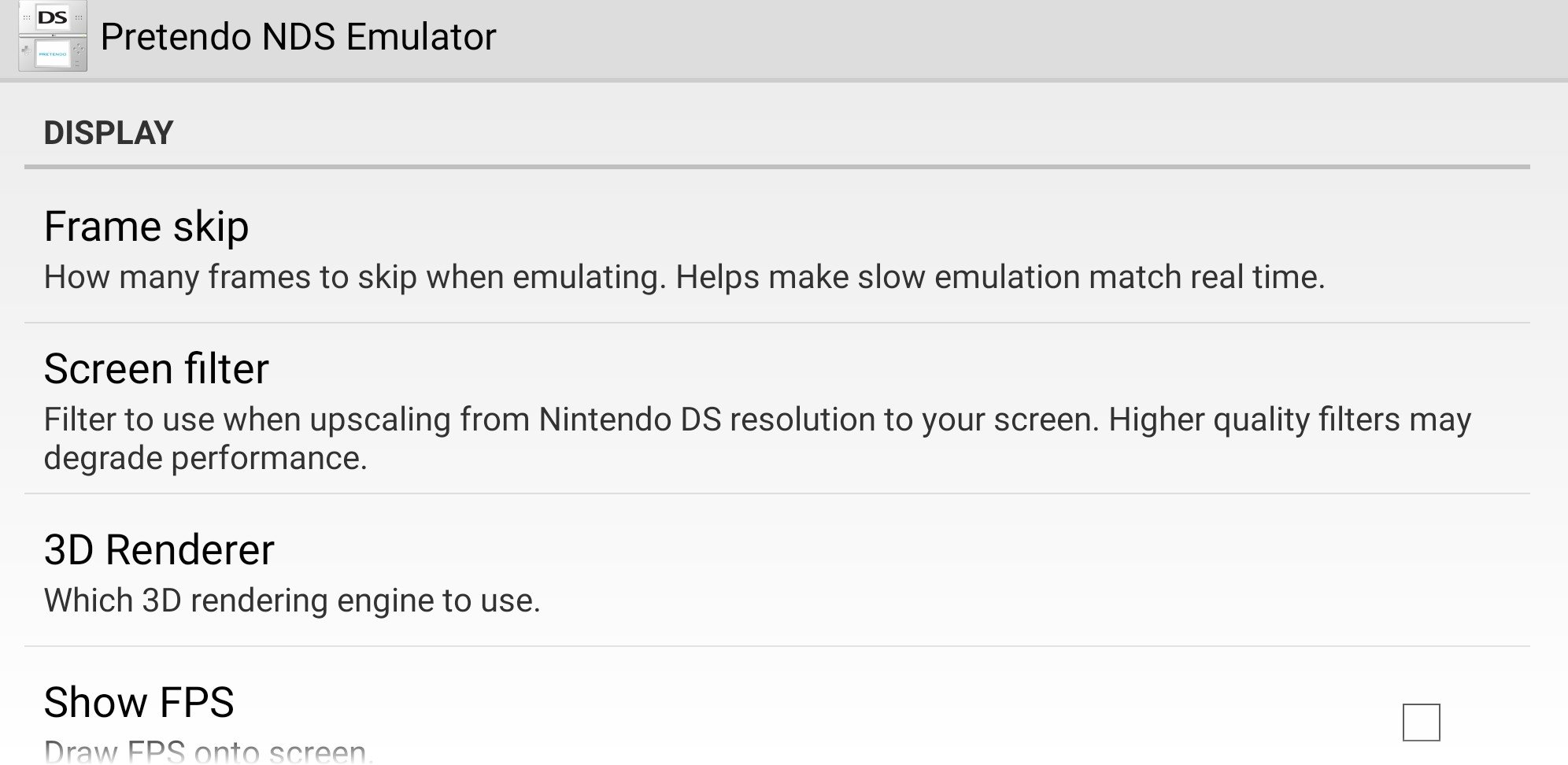 Pretendo Nds Emulator 2 2 Android用ダウンロードapk無料