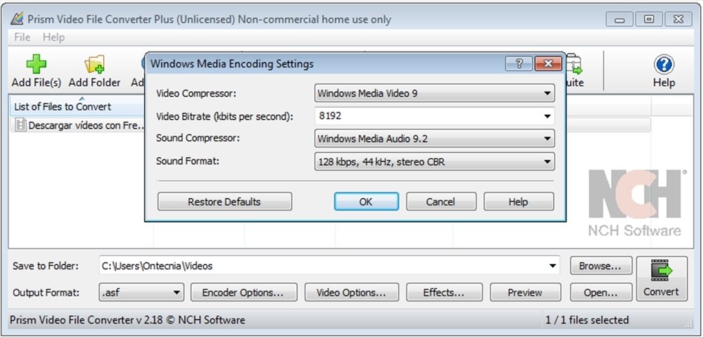 prism video converter serial