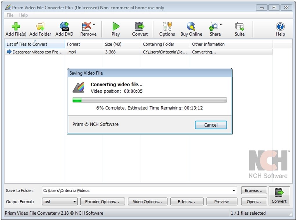 prism video file converter key