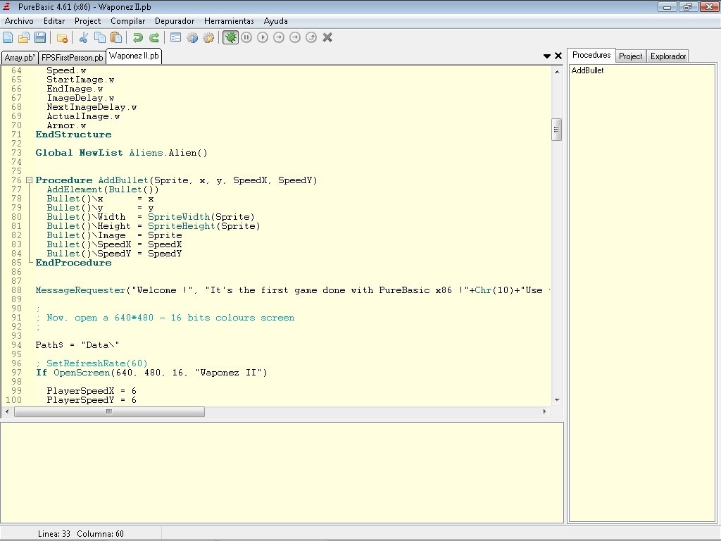 a structure array in purebasic