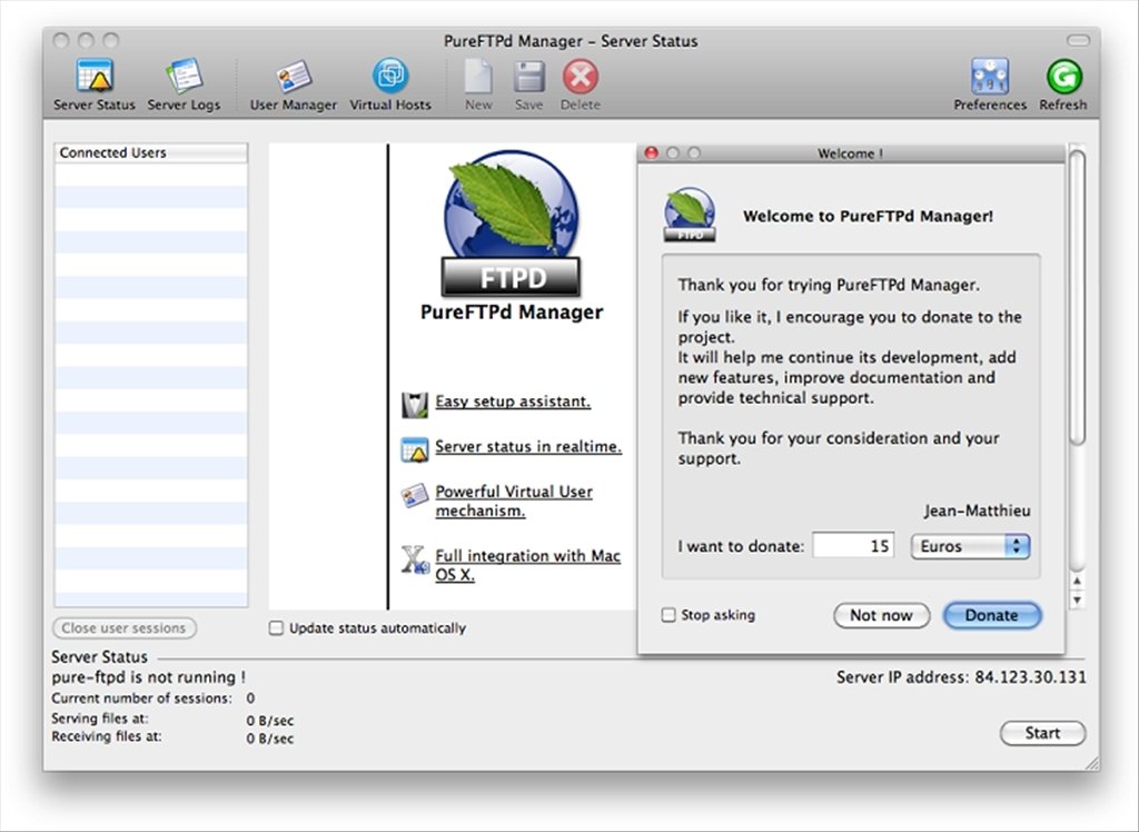 Download PureFTPd Manager Mac latest Version