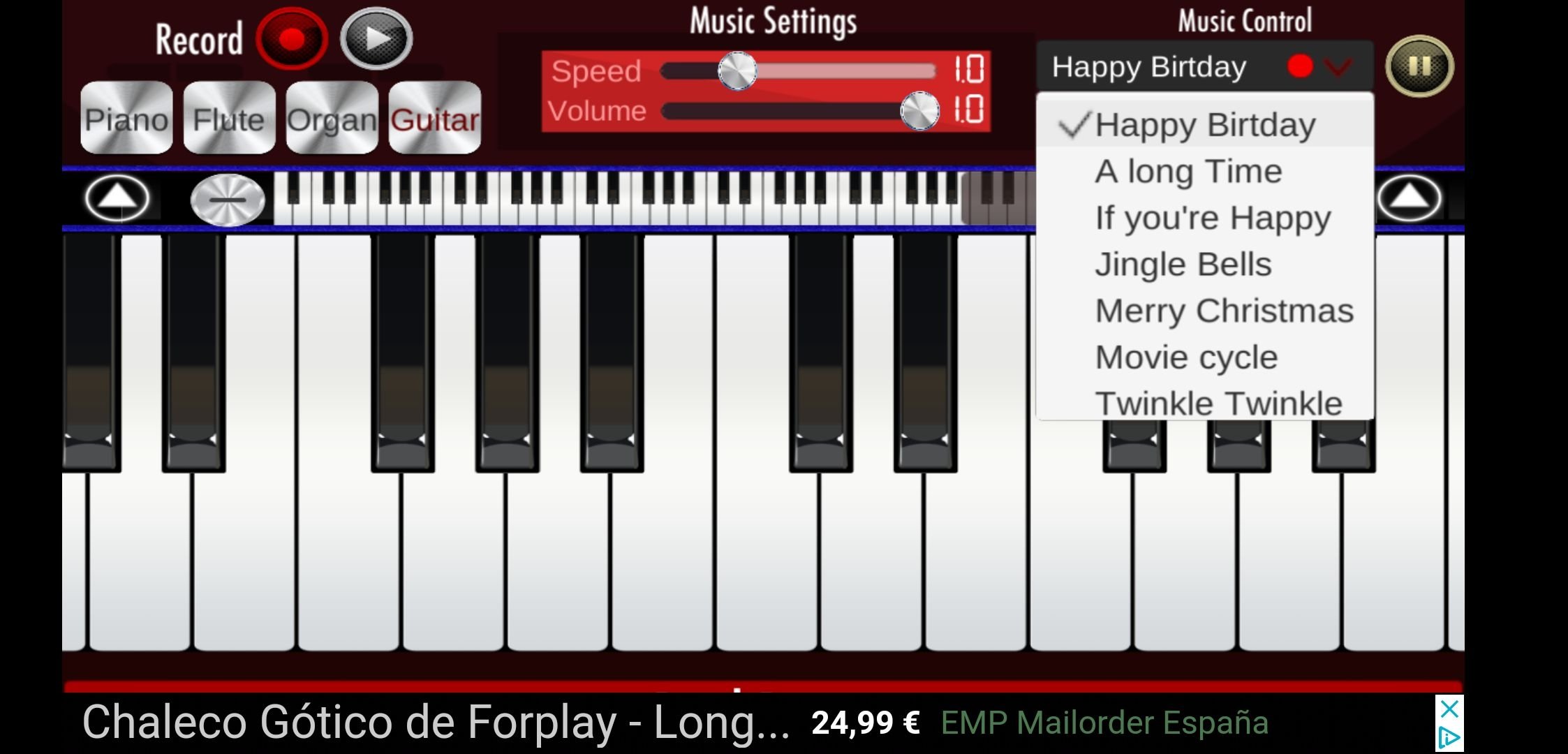 Real Piano 1.24 - Скачать для Android APK бесплатно