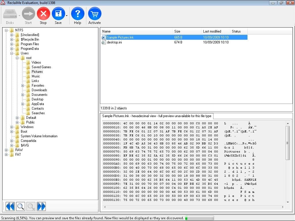 reclaime file recovery raw