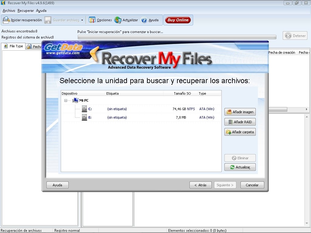 poner en español recover my files 5.2.1