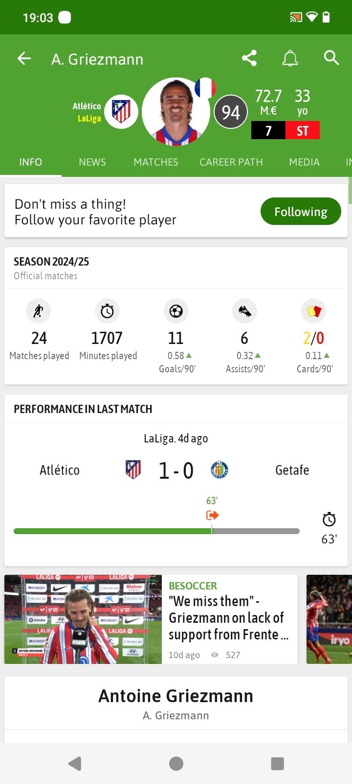 BeSoccer - Resultados Fútbol - para Android APK Gratis