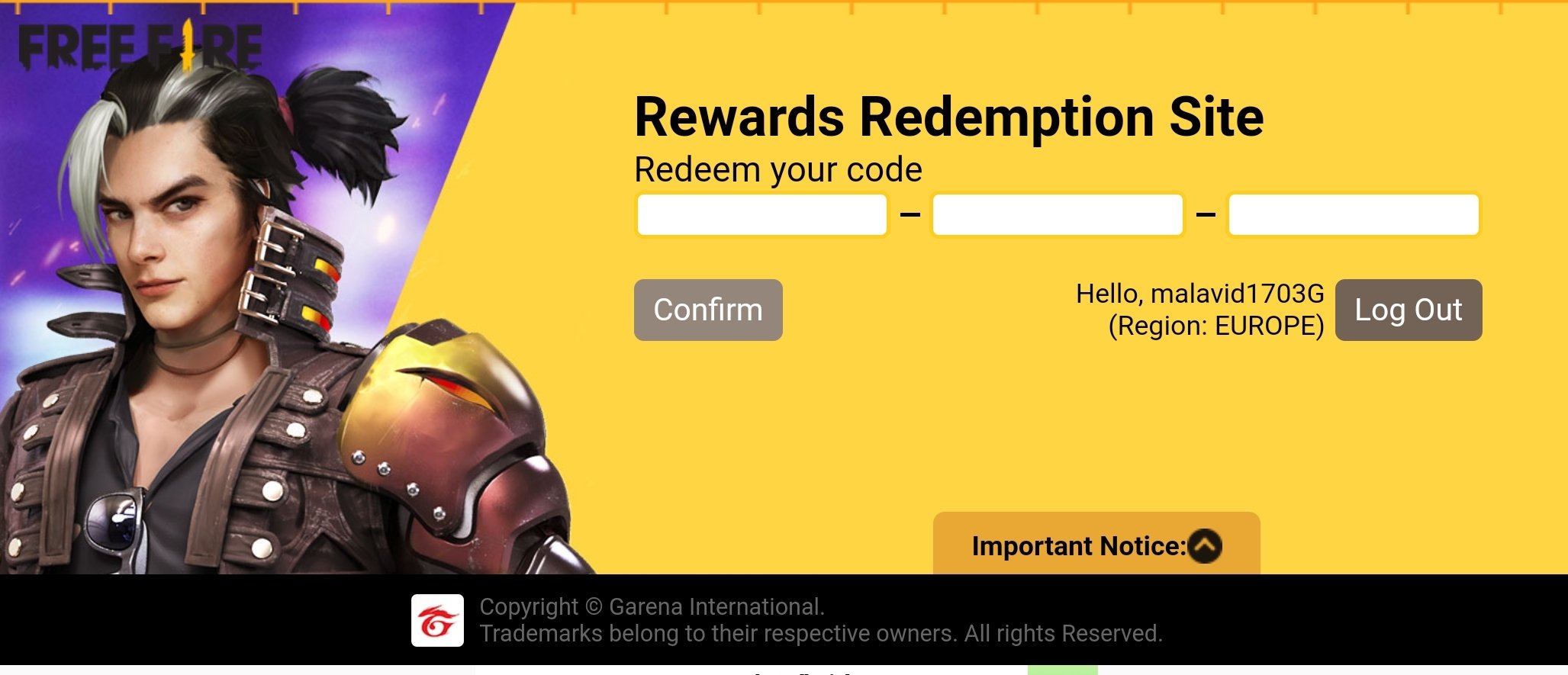 Reward ff garena.com/