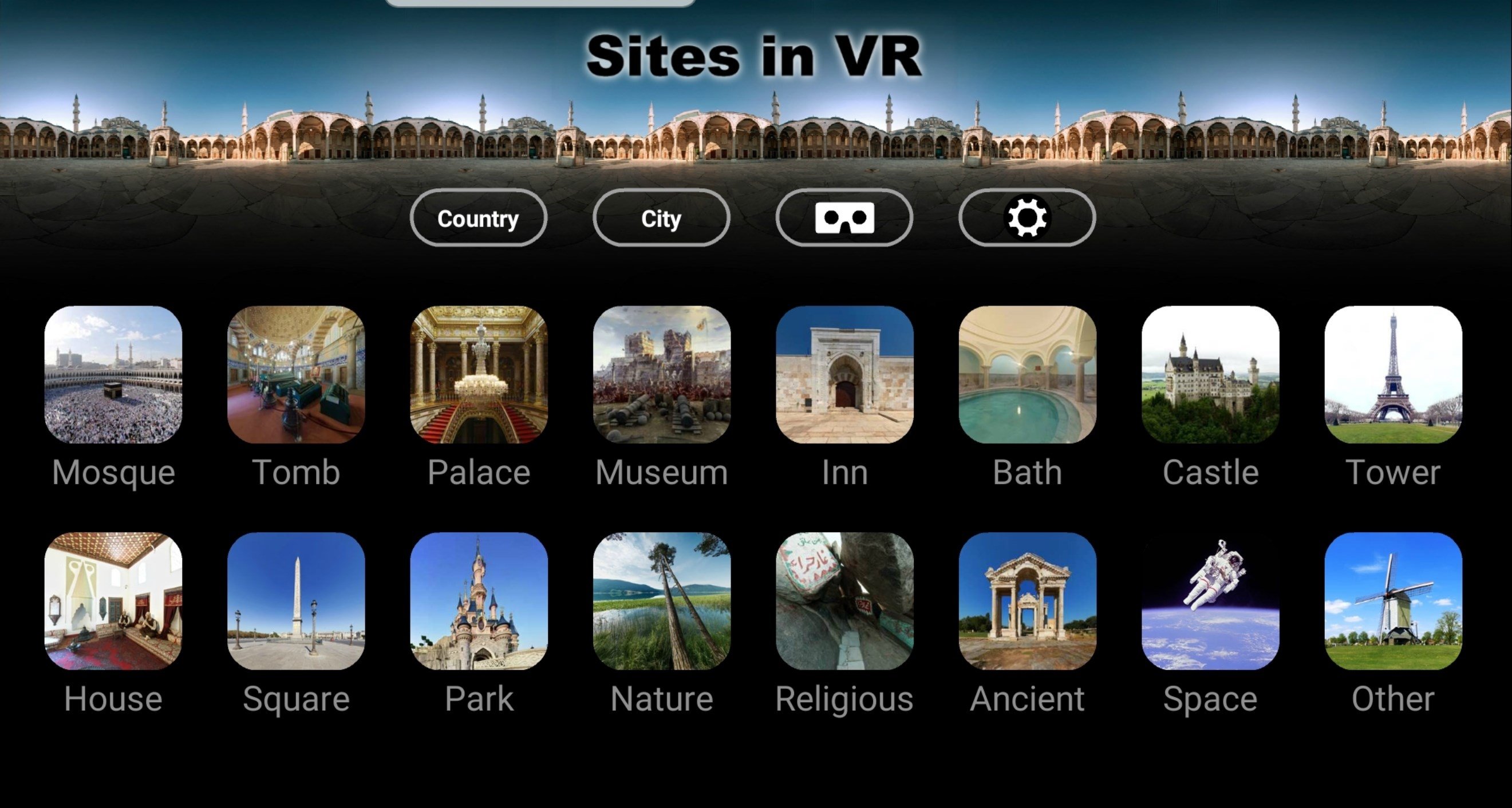 Sites in VR Android 