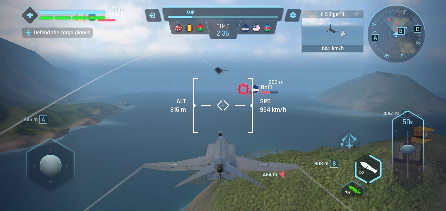 Jogo de Avião Caça Para Celular Over G: Modern Air Combat Android Gameplay  
