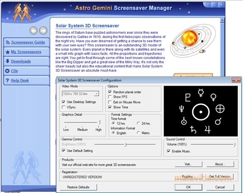 solar system 3d screensaver v1.0 multilingual