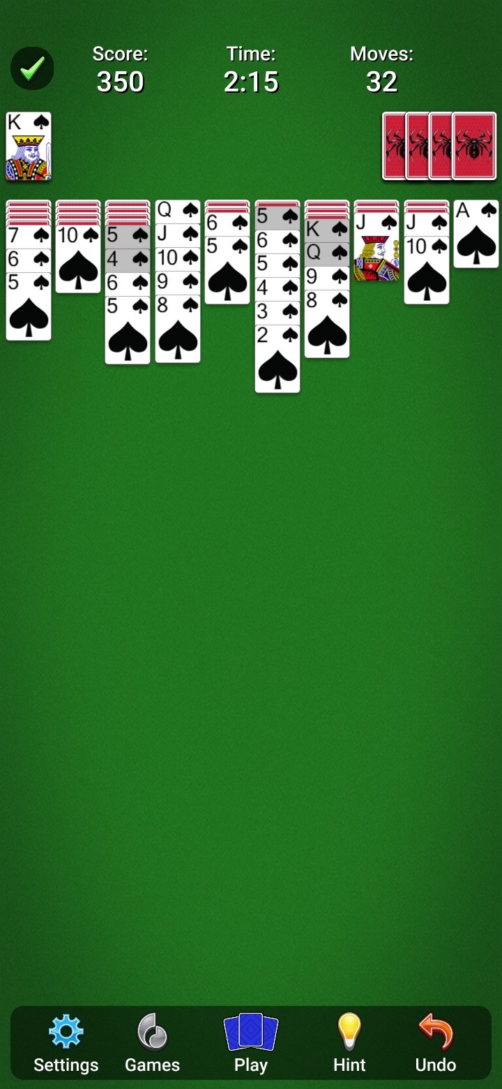 Spider Solitaire: Jogue de graça no seu celular e tablet