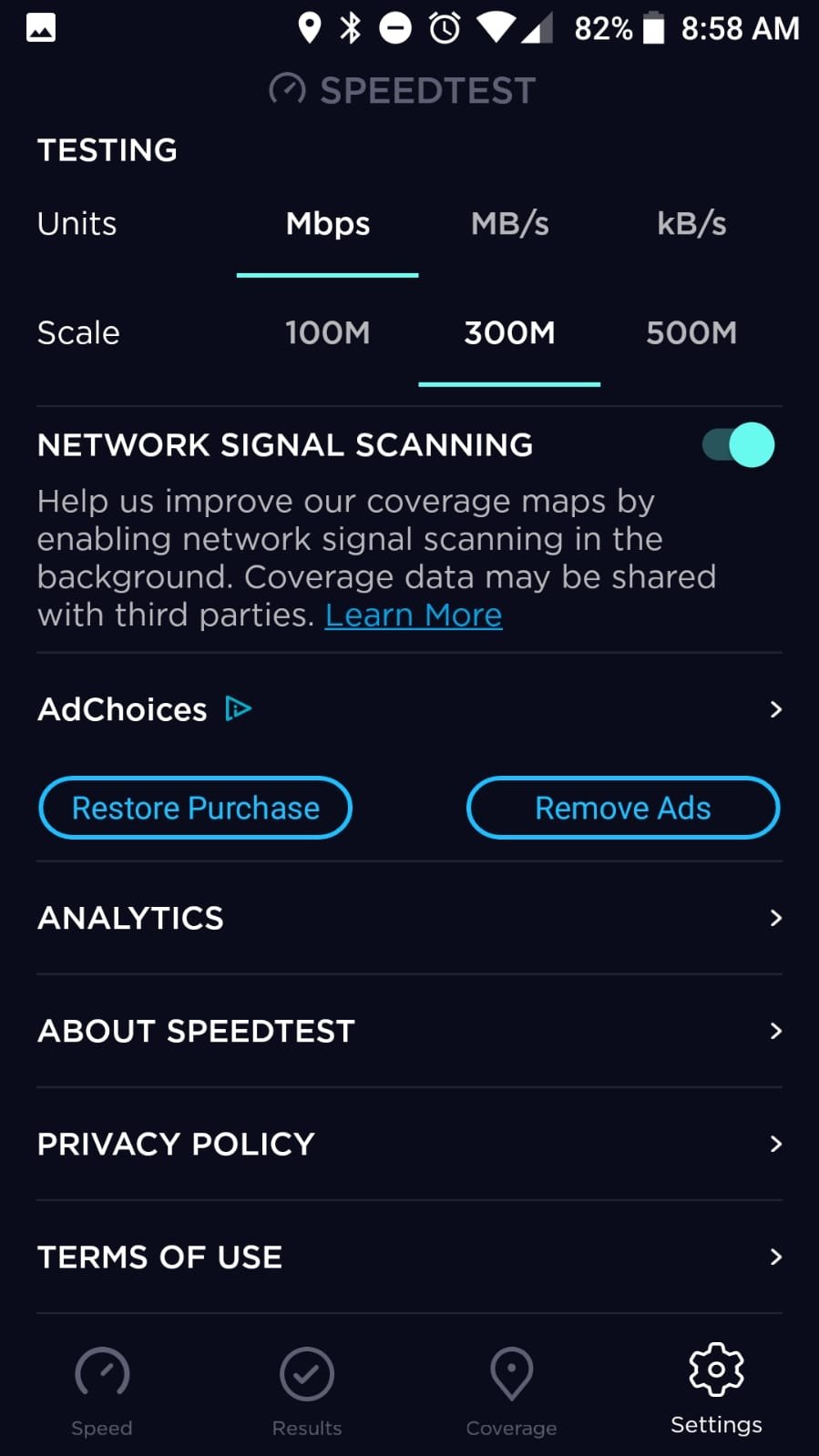 speedtest by ookla detailed results