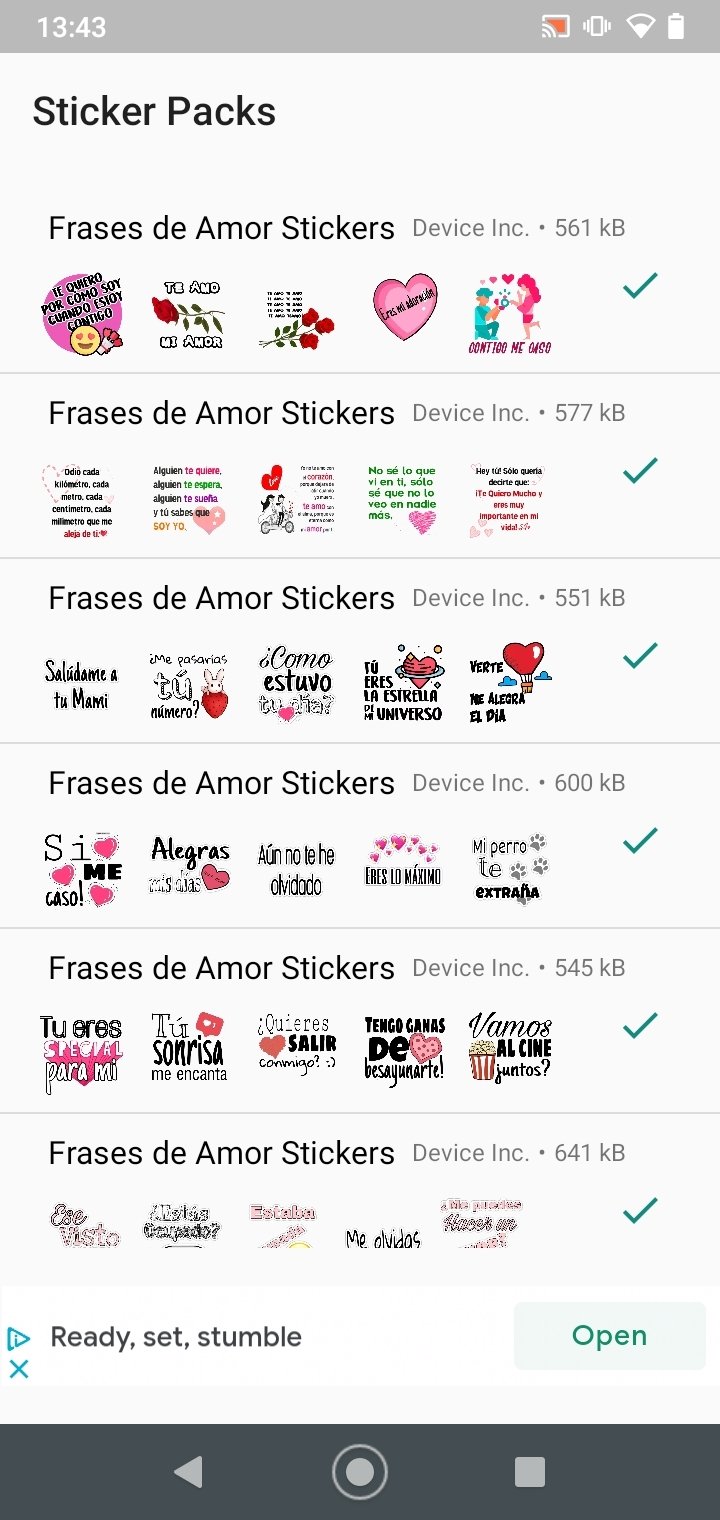 Descargar Stickers Románticos y Frases de Amor  APK - Descargar gratis  para Android