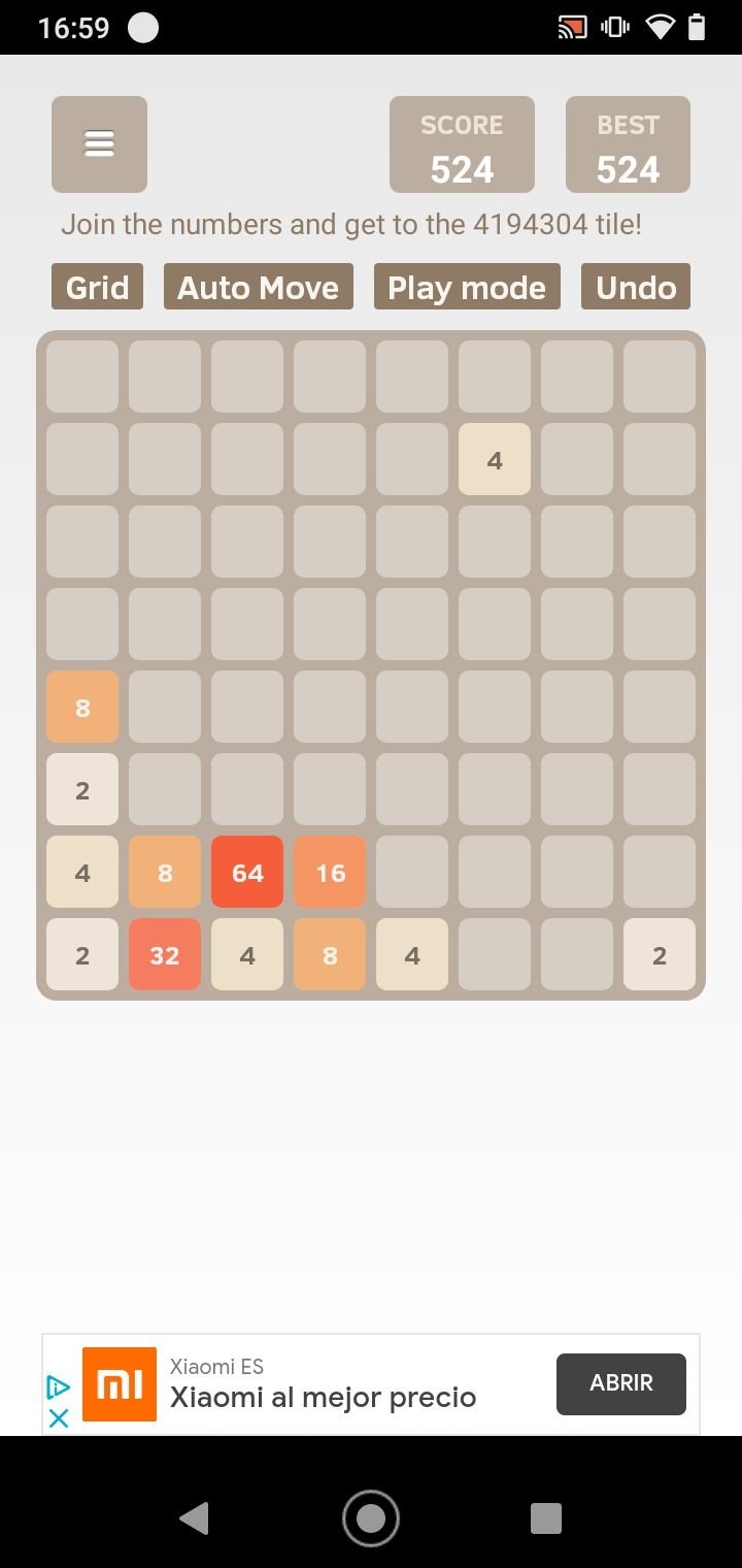 PLAYING 2048 with 8x8 