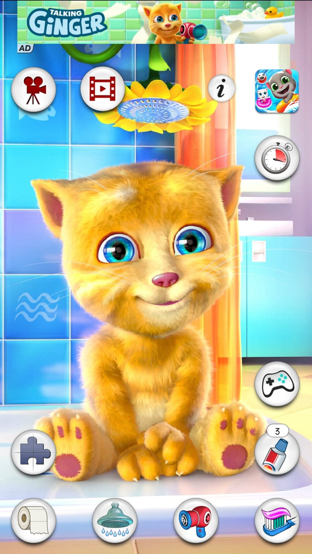 Talking Tom, Talking Ginger, Minha Talking Angela,Talking Tom 2