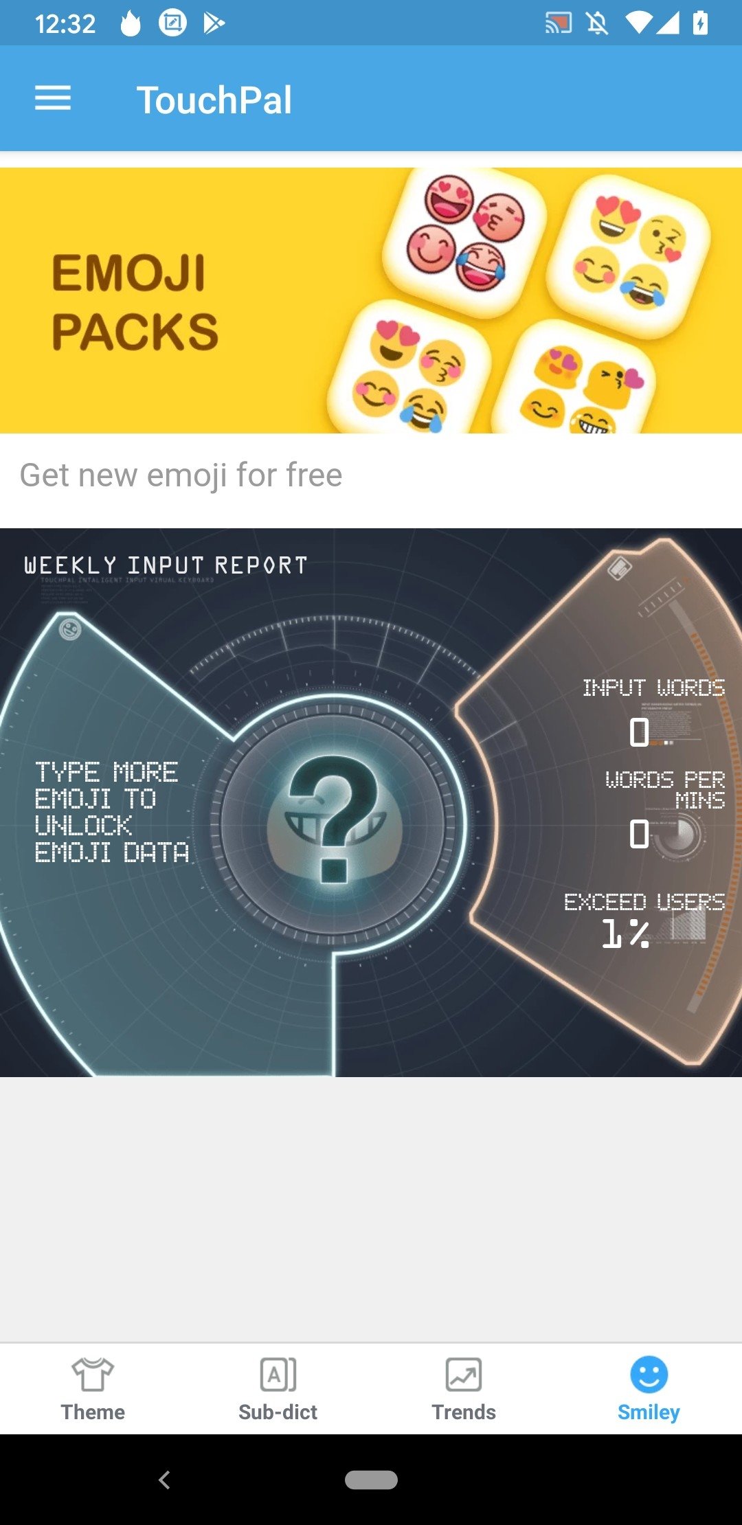 Эмодзи-клавиатура touchpal на андроид
