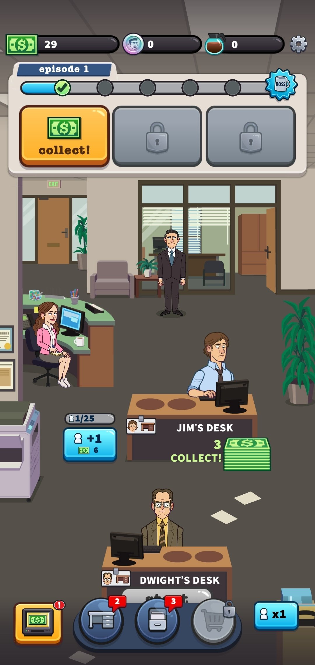 Peeping dorm manager как пройти. The Office игра. Кликер игра в офисе. Офис Android.