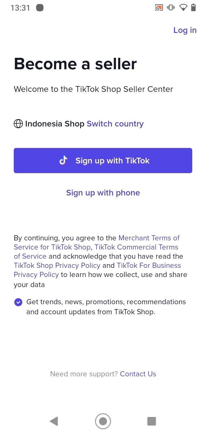 TikTok Shop Seller Sign Up
