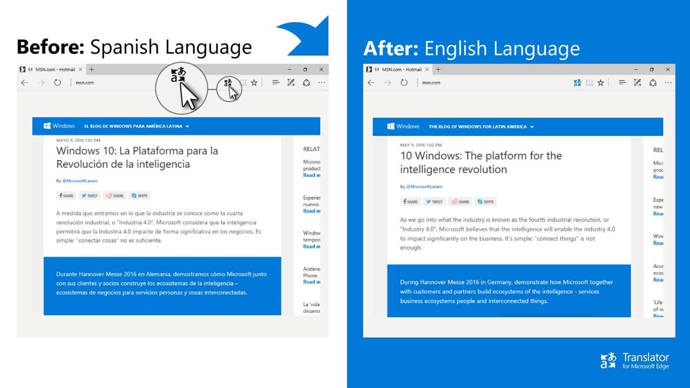 Utilizar Microsoft Tradutor no Microsoft Edge browser - Suporte da Microsoft