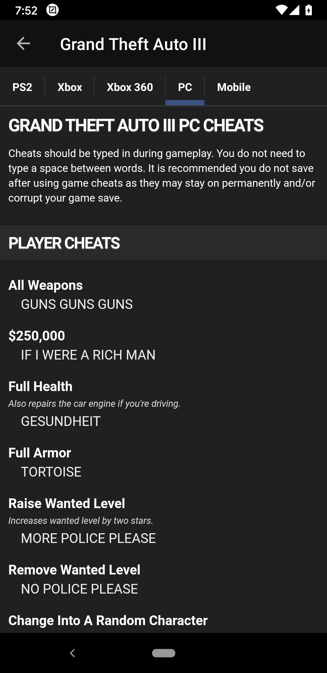 Cheats for GTA - Códigos para todos jogos da série Grand Theft