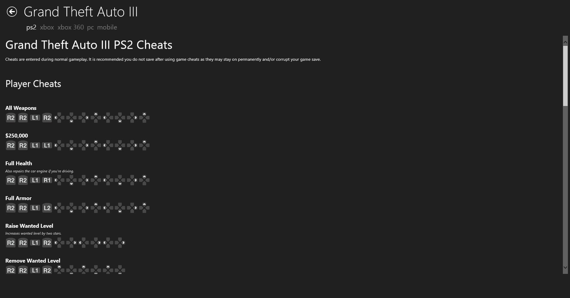 Grand Theft Auto 3 Cheats for Xbox