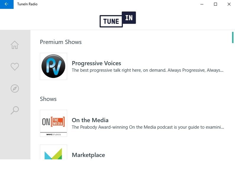 TuneIn Radio is here for Windows 10