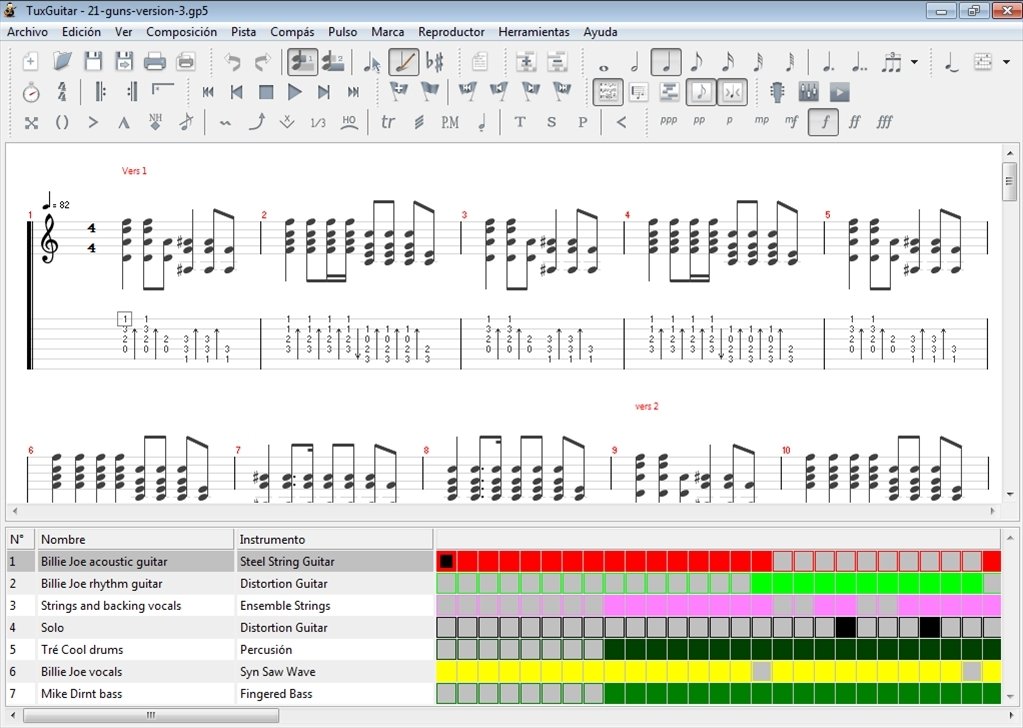 using tux guitar to tab sheet music