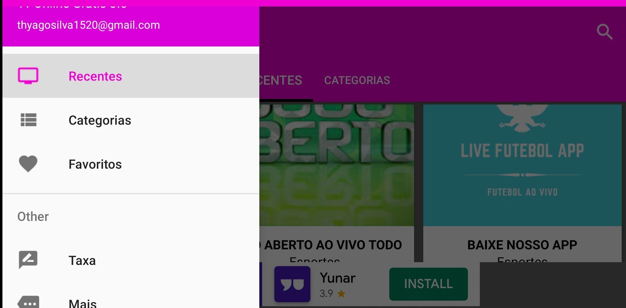 Download do APK de Canais de TV ao vivo de futebol para Android