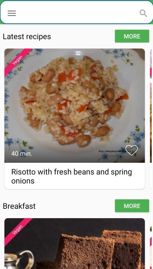 VegMenu - Vegetarian and vegan recipes Android