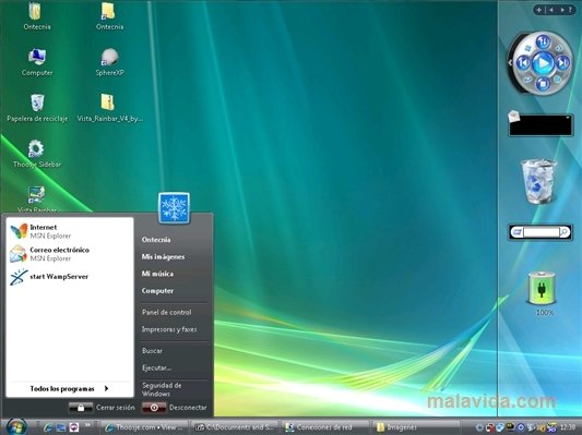 переустановить боковую панель Windows Vista