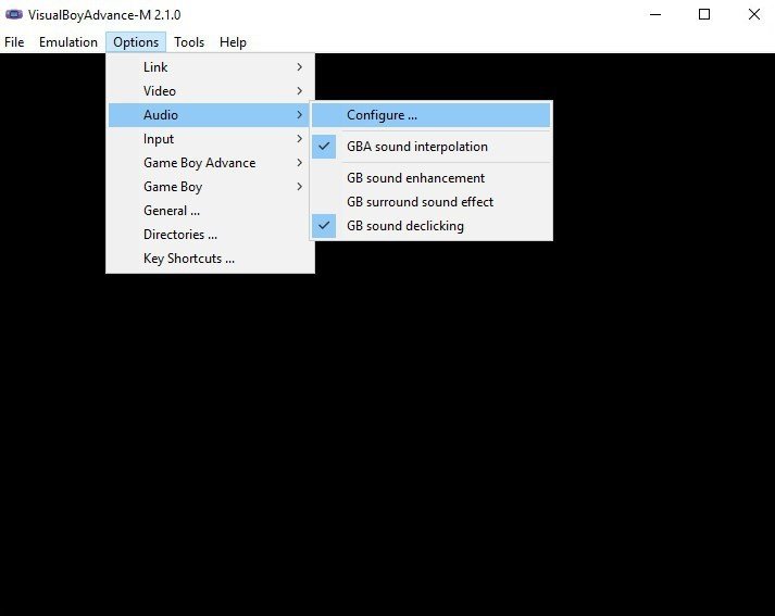 VBA-M Emulator for GBA on Windows