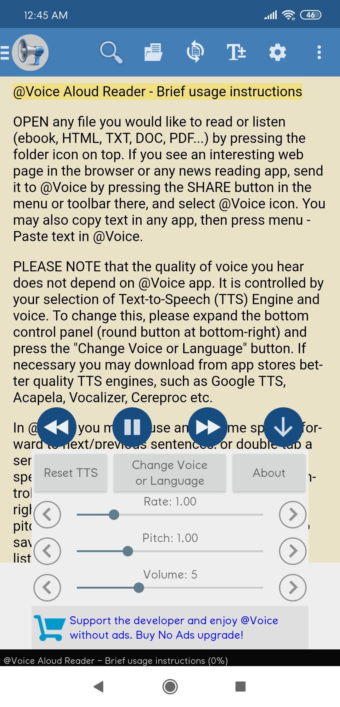 Voice Aloud Reader Android 