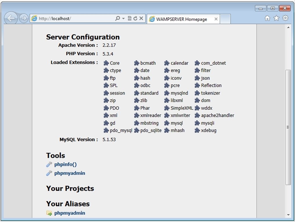 configuring wamp server