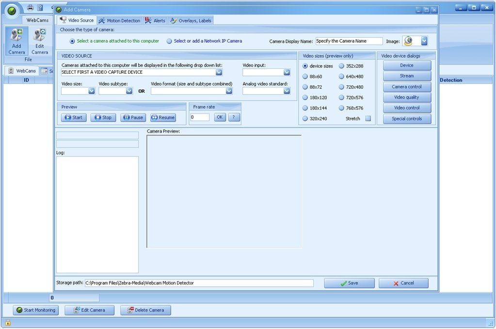 Webcam motion hot sale detection recording