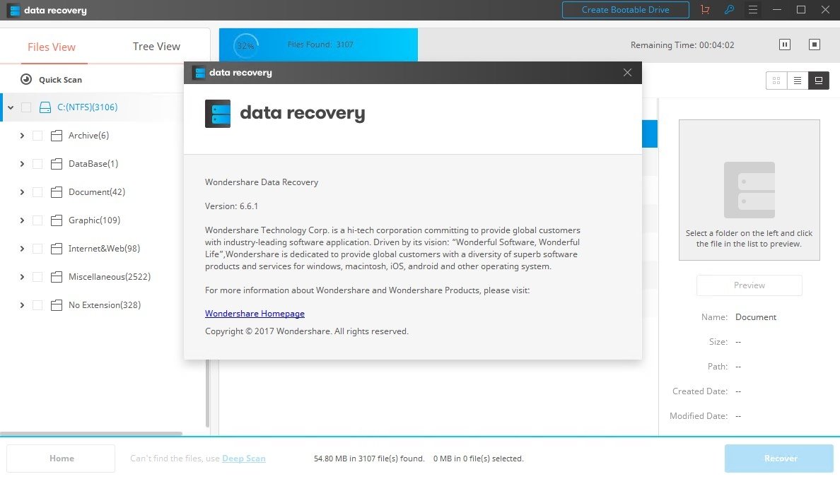 wondershare data recovery 4.0