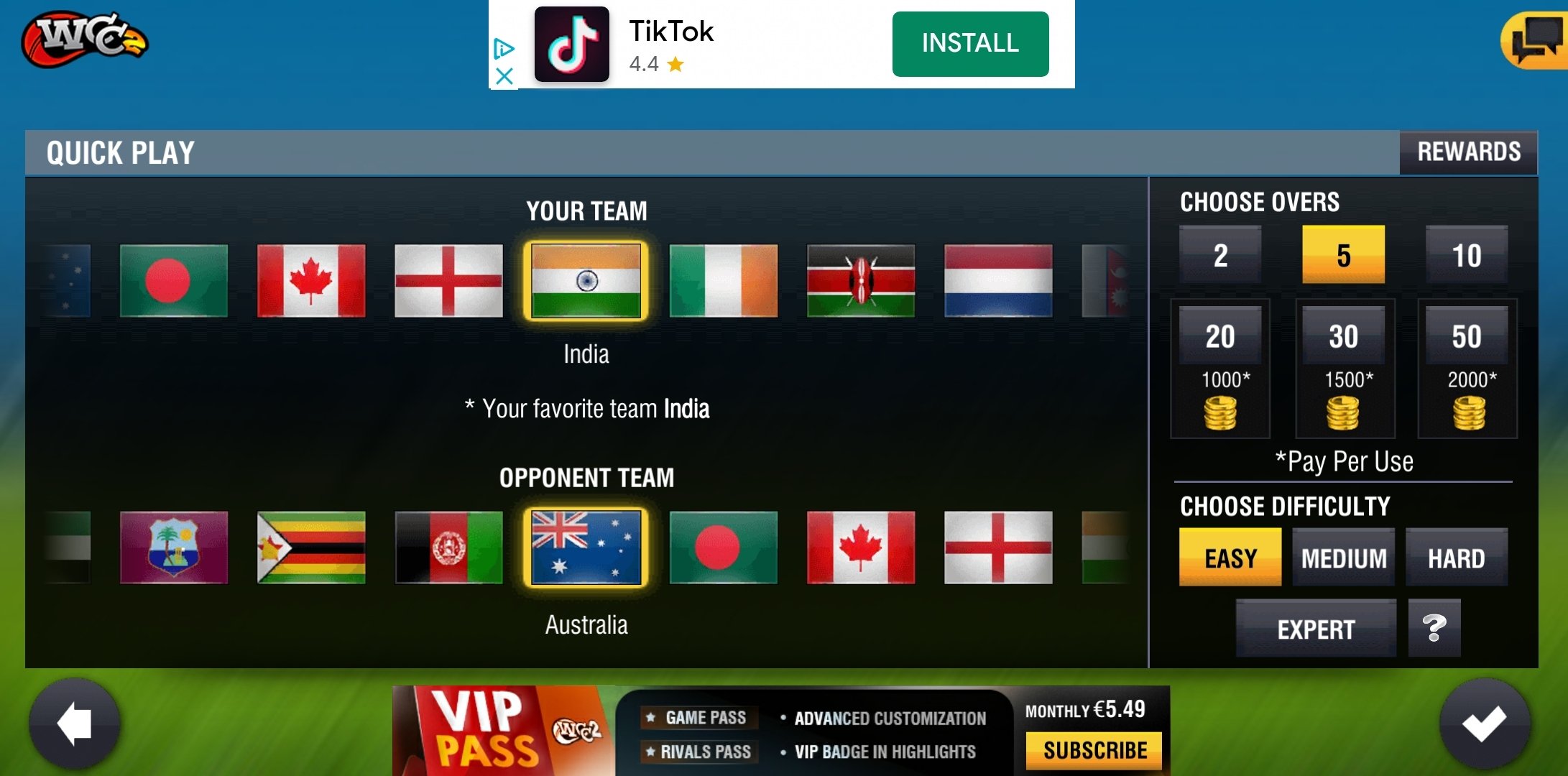 world cricket championship 2 game download apk mod