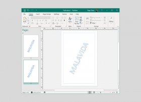 Where is the watermark in Microsoft Publisher
