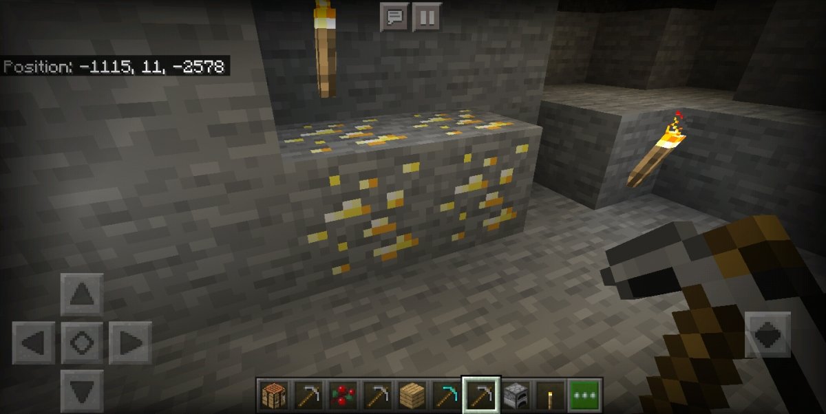 A gold ore in Minecraft