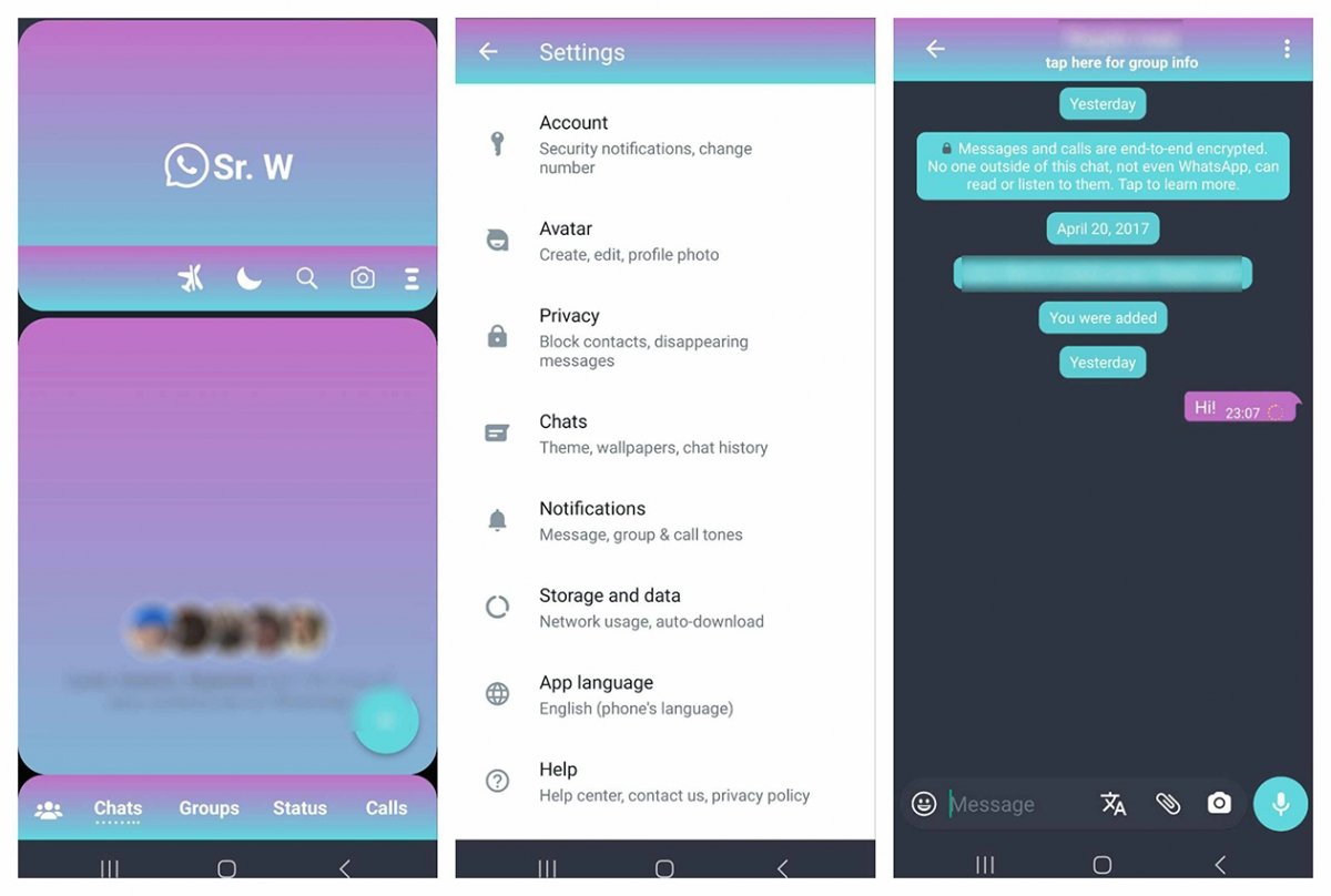 Uma interface um pouco diferente acompanhada de cores que ficam ótimas no WhatsApp Aero