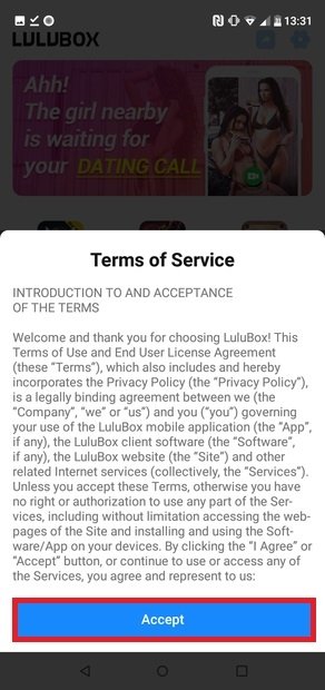 Accept the service's terms and conditions
