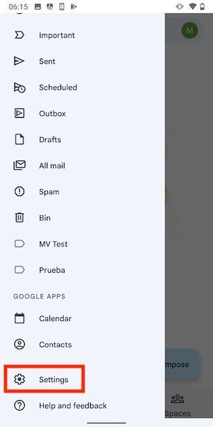 Access Gmail’s settings