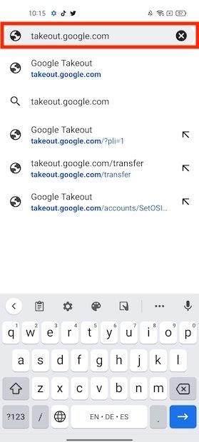 Acceder a Google Takeout