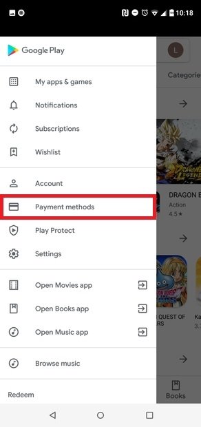 Access Payment methods