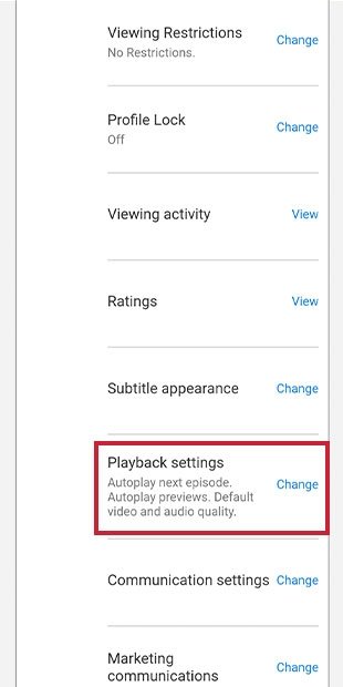 Accedi a Playback Settings