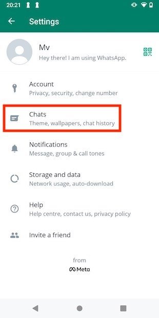 Как изменить фон чатов в WhatsApp